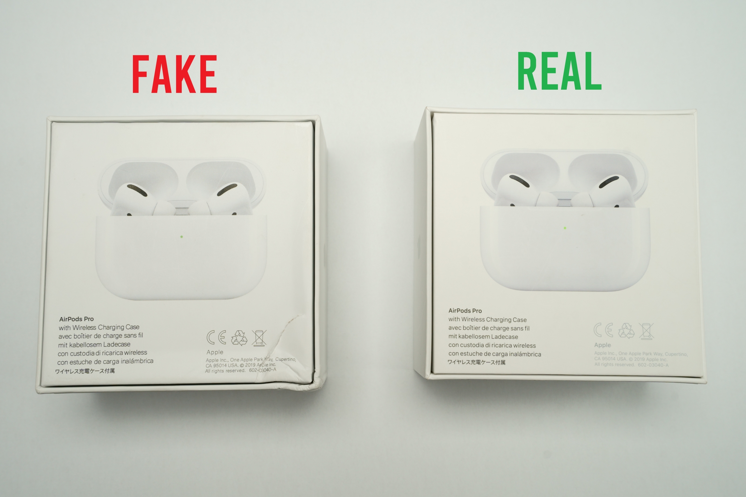 Spotting Counterfeit Airpods Pro - Real vs Fake Comparison ...