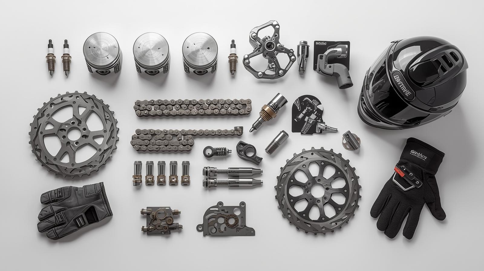 لیست لوازم یدکی موتور سیکلت | راهنمای جامع قطعات، کاربرد و زمان تعویض